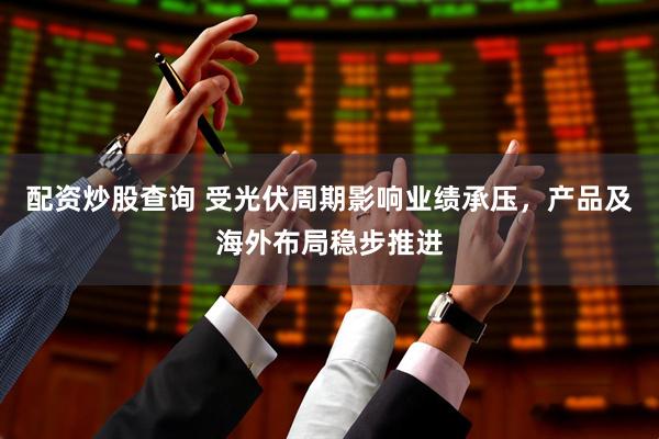 配资炒股查询 受光伏周期影响业绩承压，产品及海外布局稳步推进