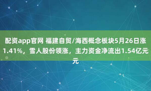 配资app官网 福建自贸/海西概念板块5月26日涨1.41%，雪人股份领涨，主力资金净流出1.54亿元