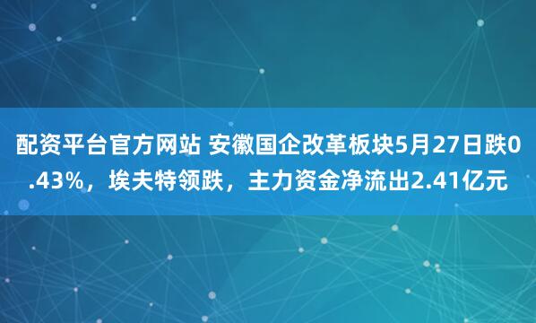 配资平台官方网站 安徽国企改革板块5月27日跌0.43%，埃夫特领跌，主力资金净流出2.41亿元