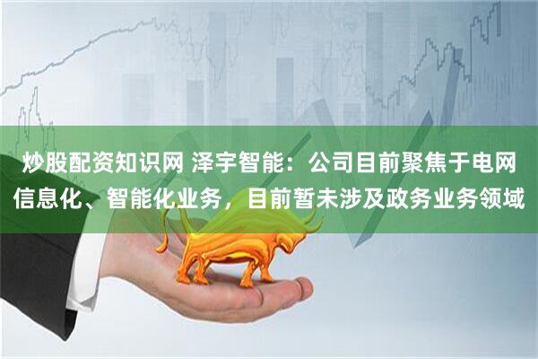 炒股配资知识网 泽宇智能：公司目前聚焦于电网信息化、智能化业务，目前暂未涉及政务业务领域